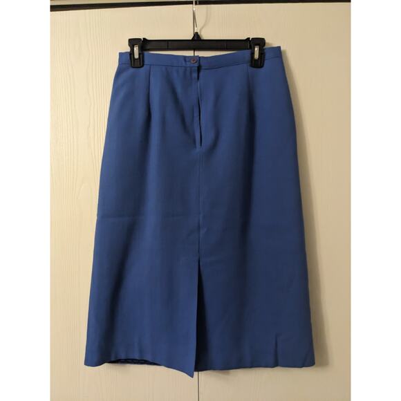 Cross Country Fashions Women's Blue Midi Length Button Closer Skirt Size 9/10 - Picture 2 of 3
